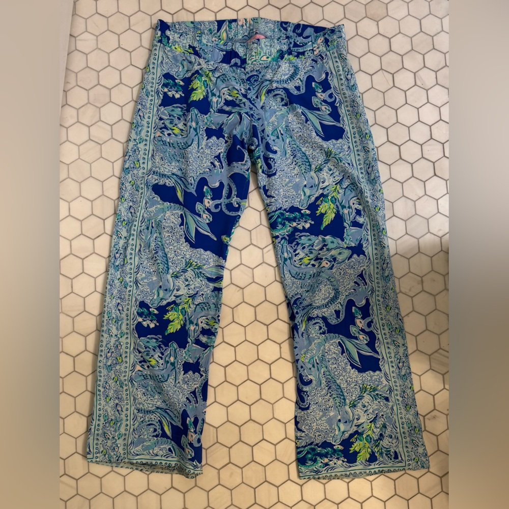 Blue Paisley Patterned Pants